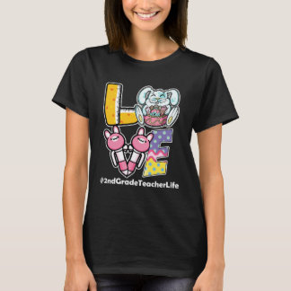 Camiseta Maestra de 2do Grado Conejo Día de Pascua Conejo d