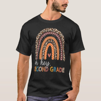 Camiseta Maestra de 2do Grado Leopardo Boho Arcoíris Oh Hol