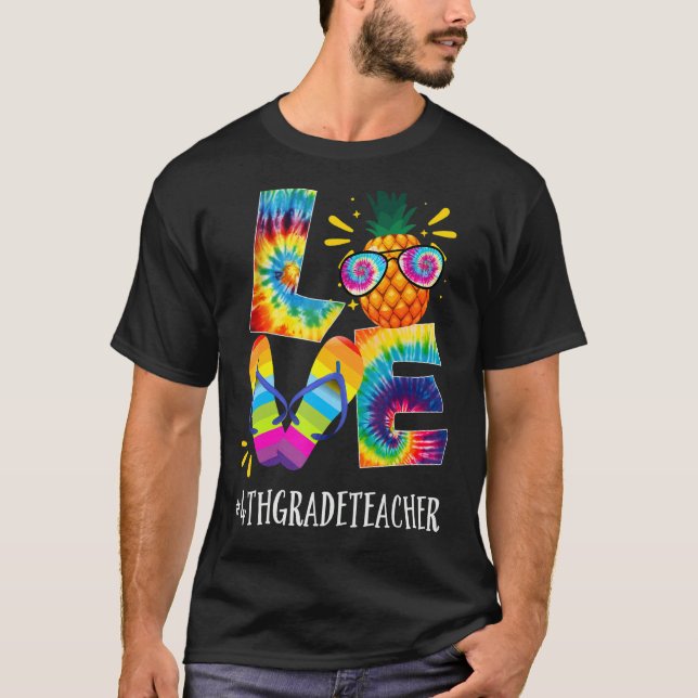 Camiseta Maestra de 4º Grado Amor Pineapple Verano fuera de (Anverso)