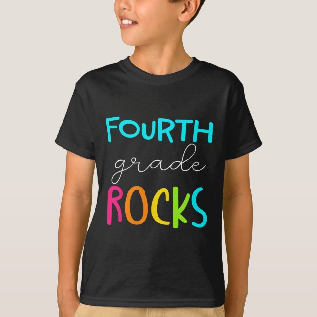 Camiseta Maestra de 4º grado de Grado Rocks Team (Anverso)