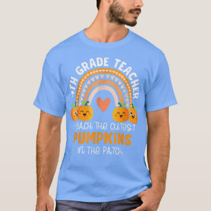 Camiseta Maestra De 4º Grado Enseño Las Calabazas Más Cuida