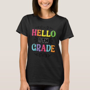 Camiseta Maestra de 4º Grado Hola Cuarto Grado