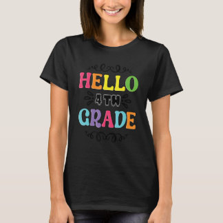 Camiseta Maestra de 4º Grado Hola Cuarto Grado