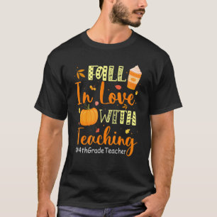 Camiseta Maestra de 4º grado se enamora de enseñar otoño