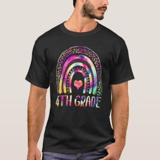Camiseta Maestra de 4º Grado, Tie Dye Rainbow, de vuelta a 
