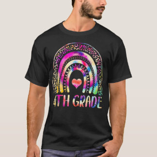 Camiseta Maestra de 4º Grado, Tie Dye Rainbow, de vuelta a