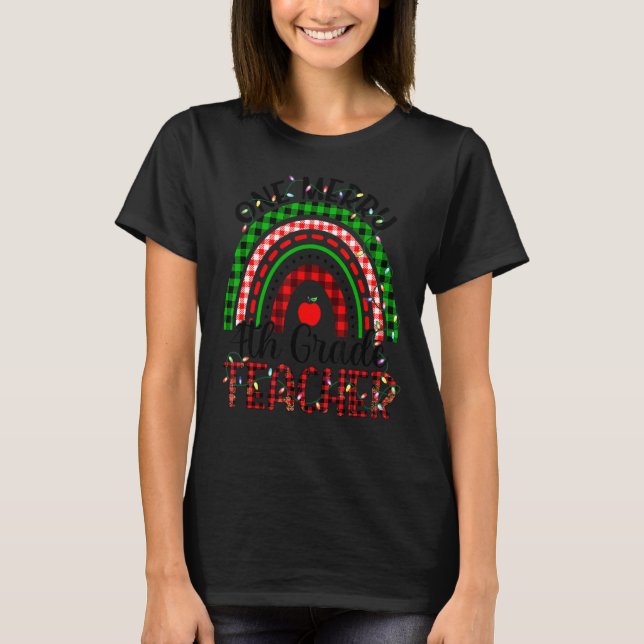 Camiseta Maestra de 4° grado Leopard Rainbow Buffal (Anverso)