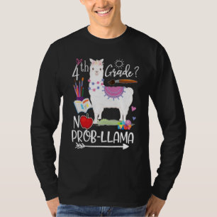 Camiseta Maestra De 4to Grado No Prob Llama Primer Día De C