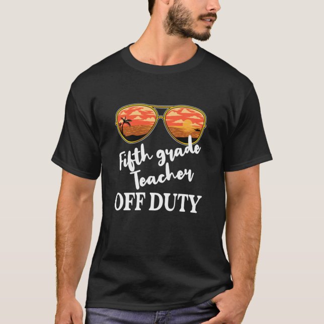 Camiseta Maestra de 5º Grado Fuera del servicio Gafas de so (Anverso)
