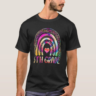 Camiseta Maestra De 5º Grado, Tie Dye Rainbow, de vuelta a 