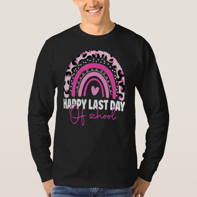 Camiseta Maestra De Arcoiris Leopardo Se Feliz El Último Dí (Anverso)