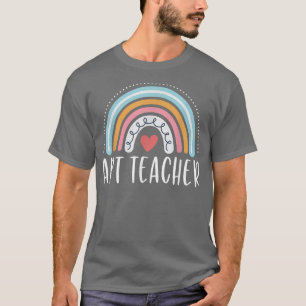 Camiseta Maestra de Arte Cute Corazón Arcoiris