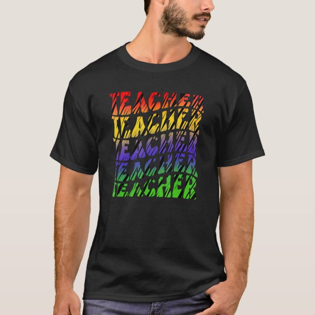 Camiseta Maestra de arte Inspirador colorido Scho elemental (Anverso)