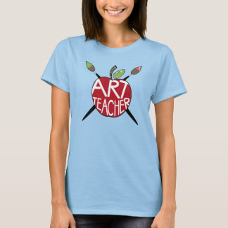 Camiseta Maestra de arte pinta brochas de pintura y Apple
