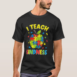 Camiseta Maestra de Autismo Enseño Amabilidad El Rompecabez