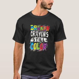 Camiseta Maestra de autismo rota cirayones color autismo