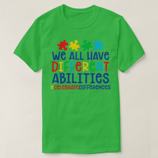 Camiseta Maestra de Autismo Todos Tenemos Diferentes Capaci (Diseño del anverso)