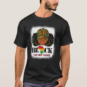 Camiseta Maestra de Black Day Care Messy Bun Pride Africana
