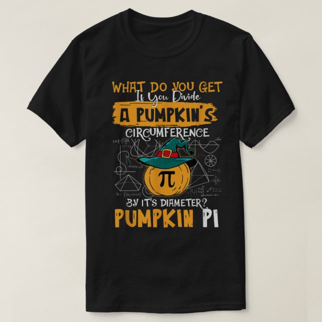 Camiseta Maestra de Calabaza Pi Math Halloween Día de Acció (Diseño del anverso)