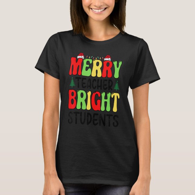 Camiseta Maestra De Cerezo Estudiantes Brillantes Navidades (Anverso)