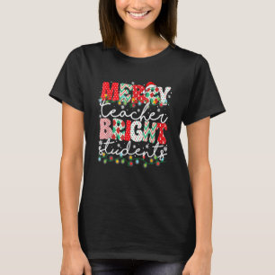 Camiseta Maestra De Cerezo Estudiantes Brillantes Navidades