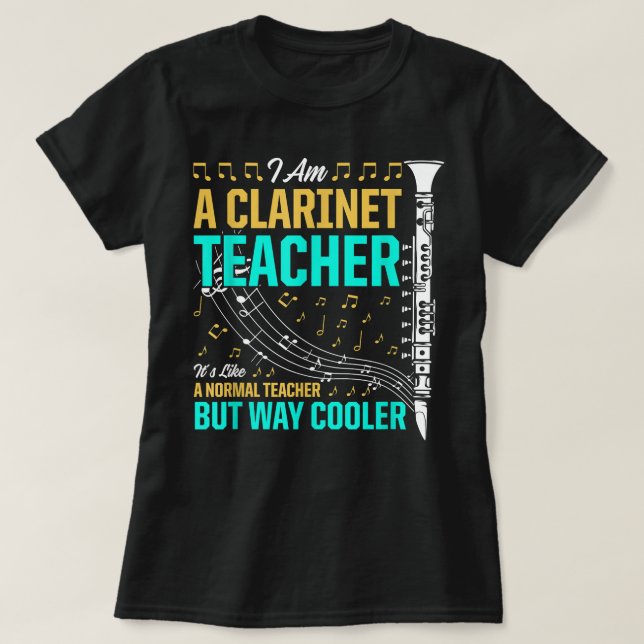 Camiseta Maestra De Clarinet Es Como Un Profesor Normal Bu (Diseño del anverso)