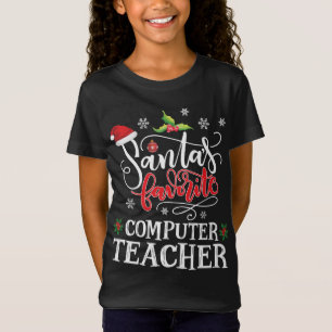 Camiseta Maestra de computadoras favorita de Santa Hat C