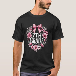 Camiseta Maestra de Coquette Pink Bow de 7° grado Apprecia