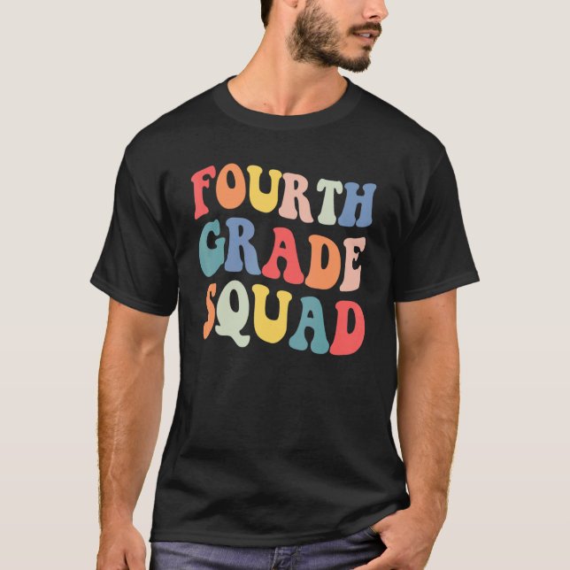 Camiseta Maestra De Cuarto Grado De Escuadrón Estudiantil D (Anverso)