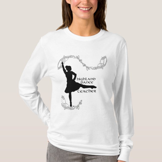 Camiseta Maestra de danza Highland - Silhouette negra (Anverso)
