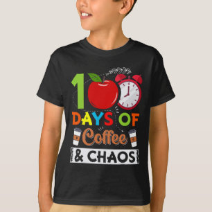 Camiseta Maestra De Disfraces Escolares 100 Días De Café Y