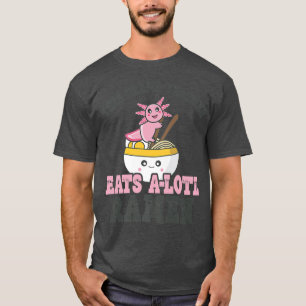 Camiseta Maestra de Drama Amada Ramen, Cute Axolotl comiend