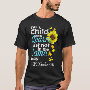 Camiseta Maestra de Educación Especial Vida Autismo Cada Ni