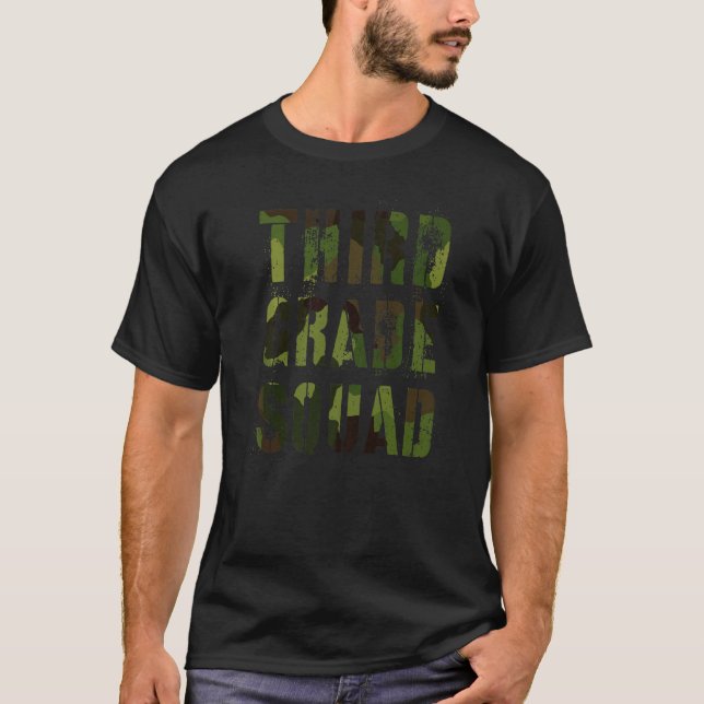 Camiseta Maestra De Escuadrón De Tercer Grado De Camo Hola  (Anverso)