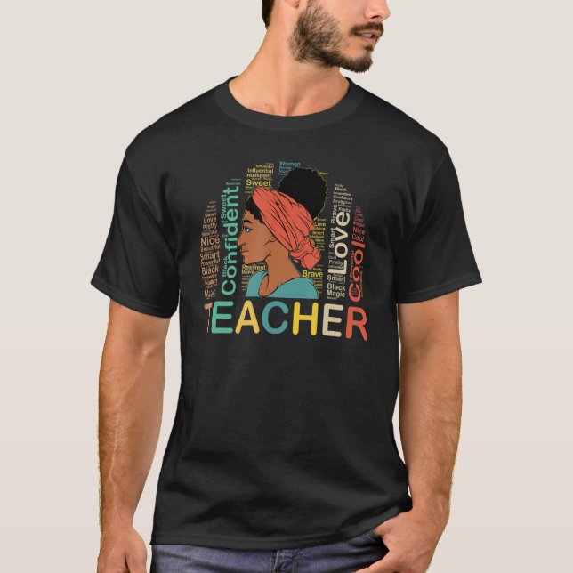 Camiseta Maestra de escuela educadora africana negra Melani (Anverso)