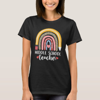 Camiseta Maestra de escuela media educa a Leo motivado