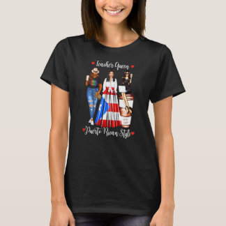 Camiseta Maestra de estilo puertorriqueño Reina de la enseñ