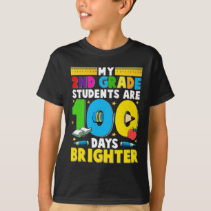 Camiseta Maestra de grado 100 días más brillante 100 días d