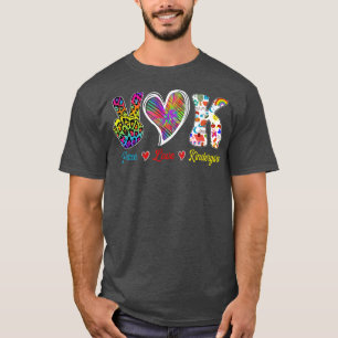 Camiseta Maestra de Grado Paz Amor Kindergarten Equipo Kind