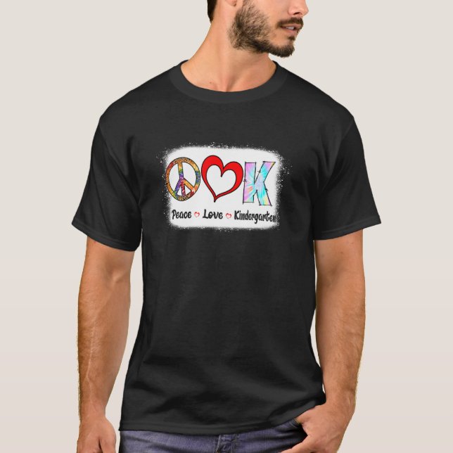 Camiseta Maestra de Grado Paz Amor Kindergarten Equipo Kind (Anverso)