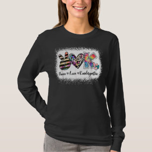 Camiseta Maestra de Grado Paz Amor Kindergarten Equipo Kind