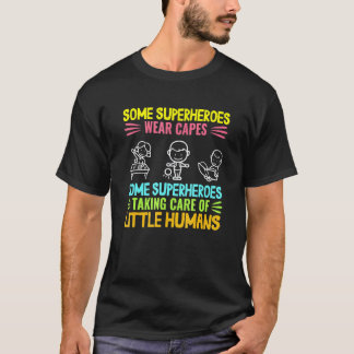 Camiseta Maestra de guardería para superhéroes de la escuel