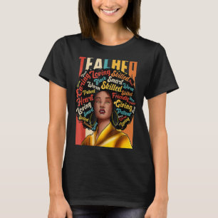 Camiseta Maestra de Historia Negra Reina Melanin Afro Afr