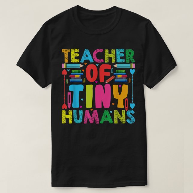 Camiseta Maestra de humanos pequeños y divertidos jardines  (Diseño del anverso)