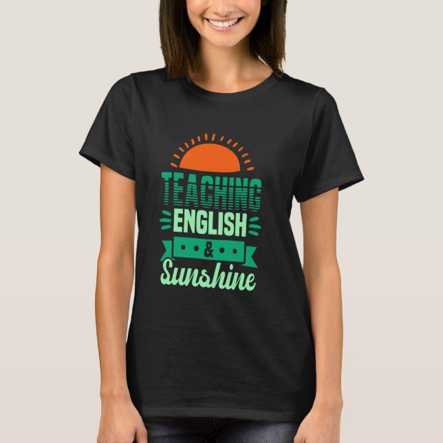 Camiseta Maestra de inglés adorable y sol (Anverso)