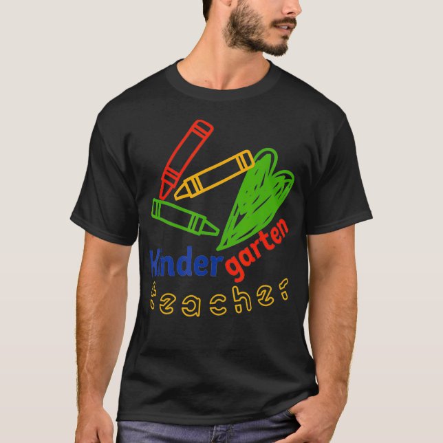 Camiseta Maestra de jardín de infancia GGT Crayons Amor al  (Anverso)