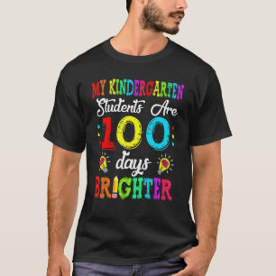 Camiseta Maestra de jardín de infantes 100 días más brillan