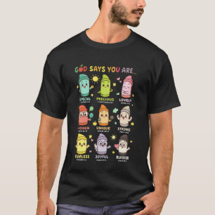 Camiseta Maestra de jardín de infantes cristiano Dios dice