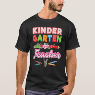 Camiseta Maestra de jardín de infantes Lápiz Floral Flor De