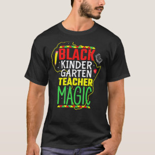 Camiseta Maestra de jardín de infantes negra Magia Celebrac